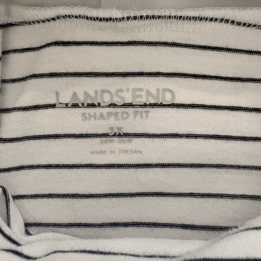Lands' End Shaped Fit for Striped Long Sleeve Turtleneck - White & Black, 3X NWT - Picture 3 of 5